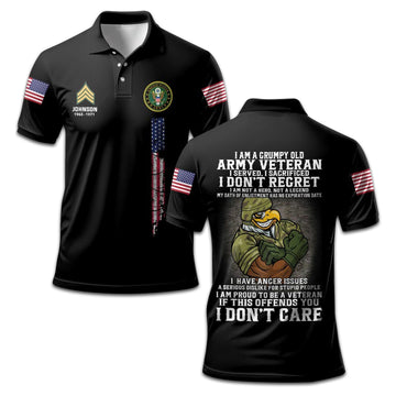 Premium Custom Name, Rank, Year US Army Polo Shirt VPVC207801, Gifts for Army Veteran, Gifts For Dad, Gifts On Father's Day, Independence Day, Veterans Day.