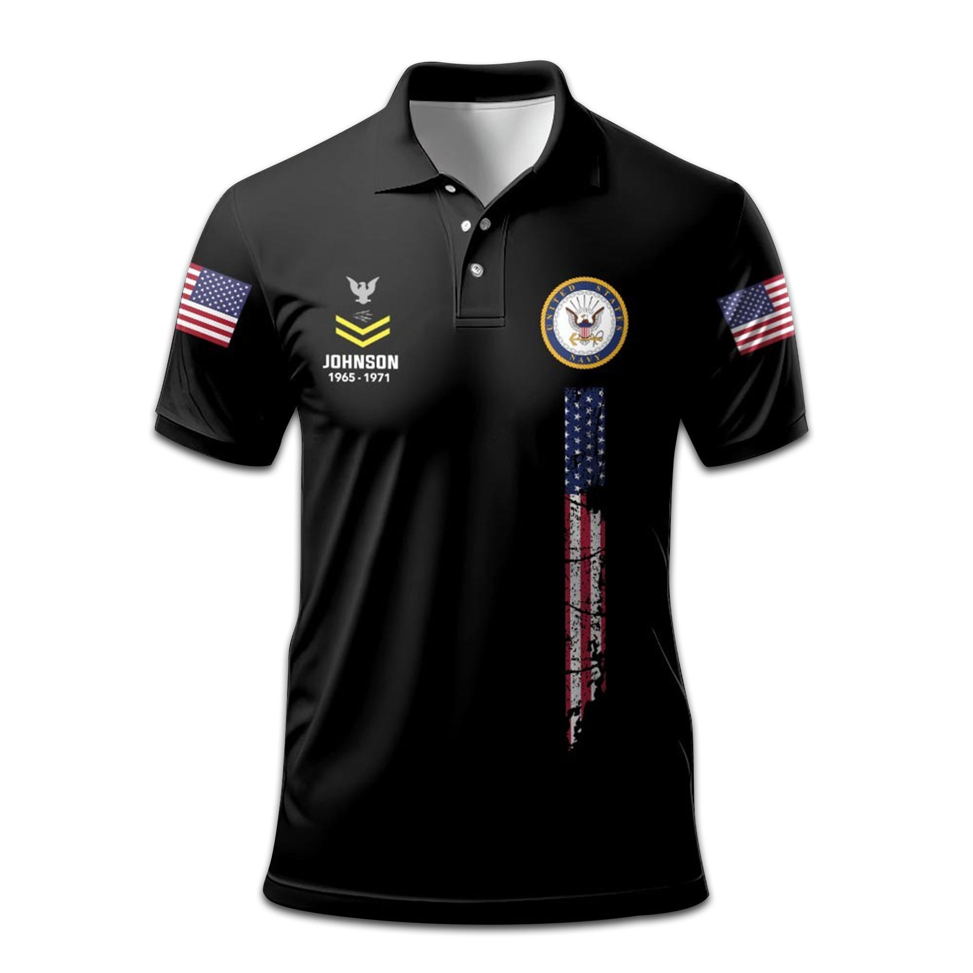 Premium Custom Name, Rank, Year US Navy Polo Shirt VPVC207802, Gifts for Navy Veteran, Gifts For Dad, Gifts On Father's Day, Independence Day, Veterans Day.