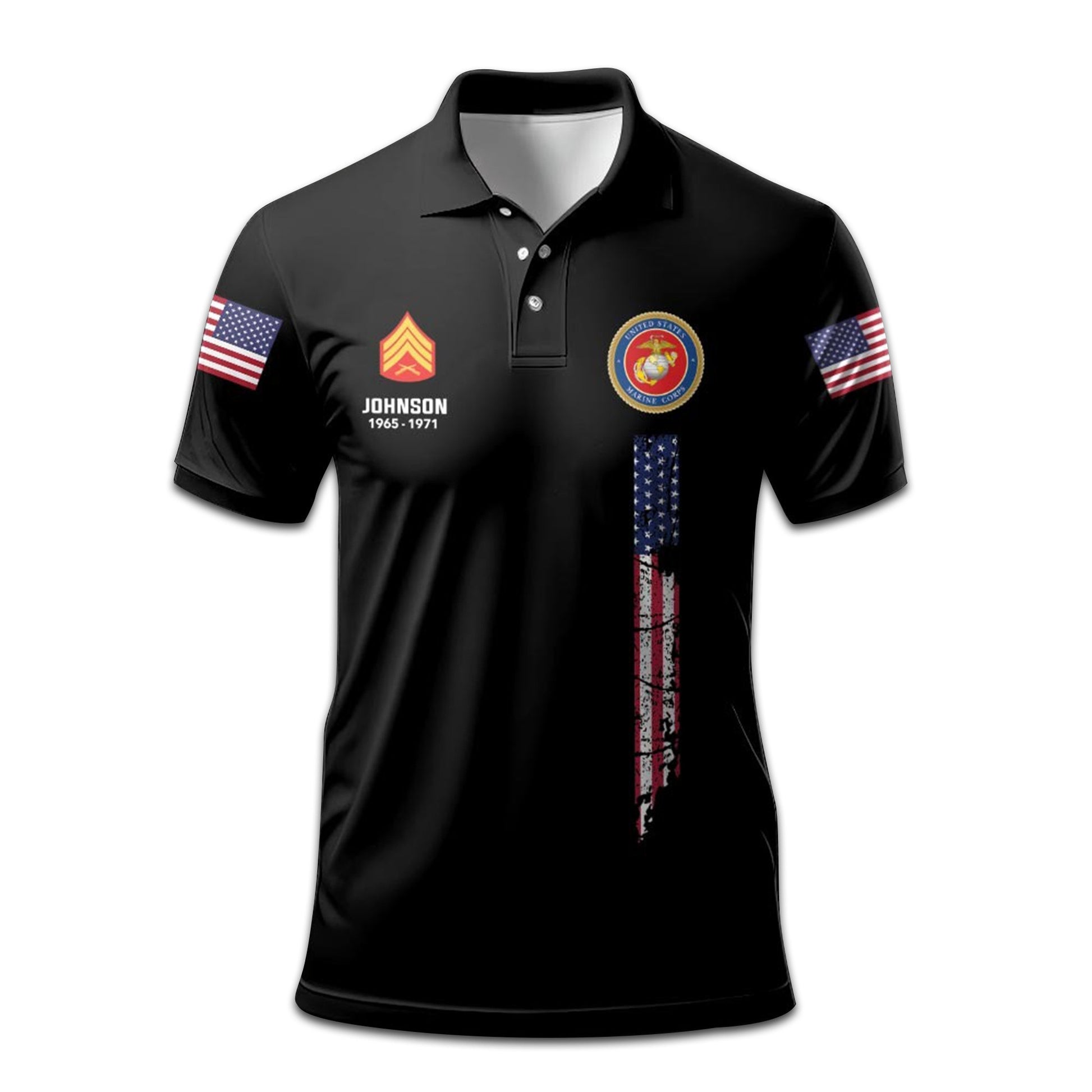 Premium Custom Name, Rank, Year USMC Polo Shirt VPVC207803, Gifts for Marine Veteran, Gifts For Dad, Gifts On Father's Day, Independence Day, Veterans Day.