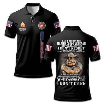 Premium Custom Name, Rank, Year USMC Polo Shirt VPVC207803, Gifts for Marine Veteran, Gifts For Dad, Gifts On Father's Day, Independence Day, Veterans Day.