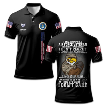 Premium Custom Name, Rank, Year USAF Polo Shirt VPVC207804, Gifts for Air Force Veteran, Gifts For Dad, Gifts On Father's Day, Independence Day, Veterans Day.