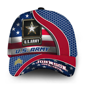 Premium US Army Cap VPVC000138, Custom Name, Rank, Year, Gifts For Army Veteran, Best Gifts On Father's Day, Armed Forces Day, Independence Day, Veterans Day.