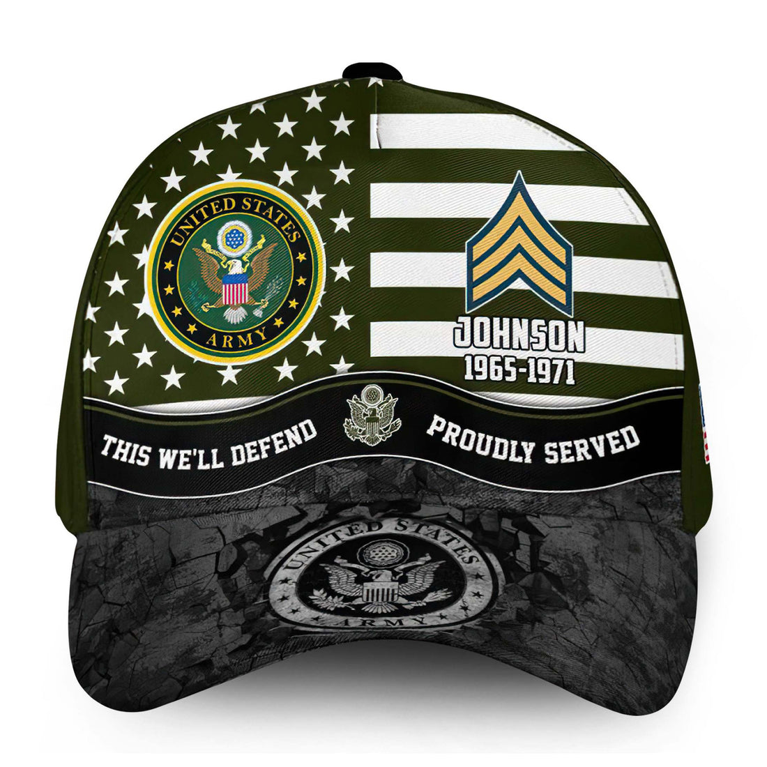 Premium US Army Cap VPVC000166, Custom Name, Rank, Year, Gifts For Army Veteran, Best Gifts On Father's Day, Armed Forces Day, Independence Day, Veterans Day.