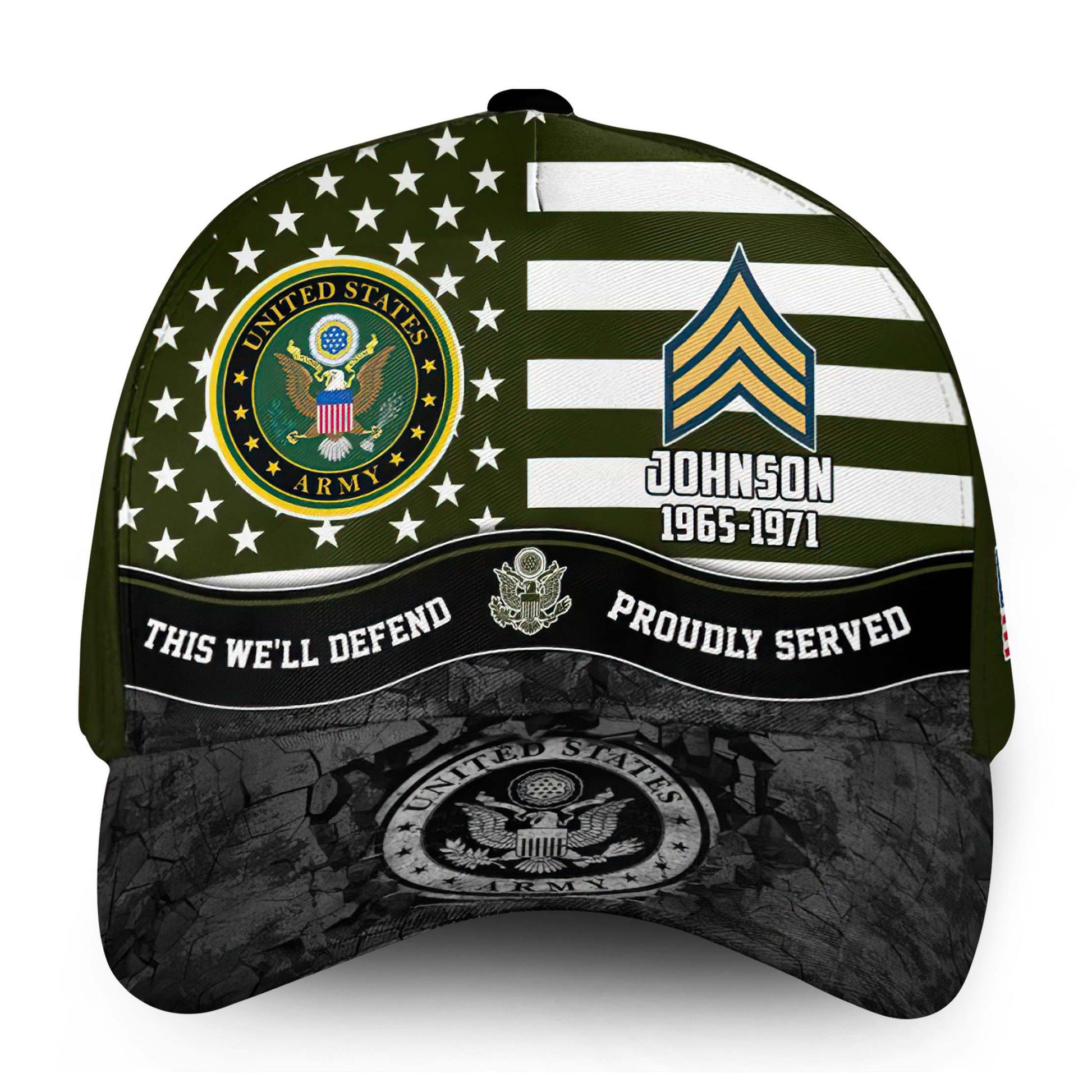 Premium US Army Cap VPVC000166, Custom Name, Rank, Year, Gifts For Army Veteran, Best Gifts On Father's Day, Armed Forces Day, Independence Day, Veterans Day.