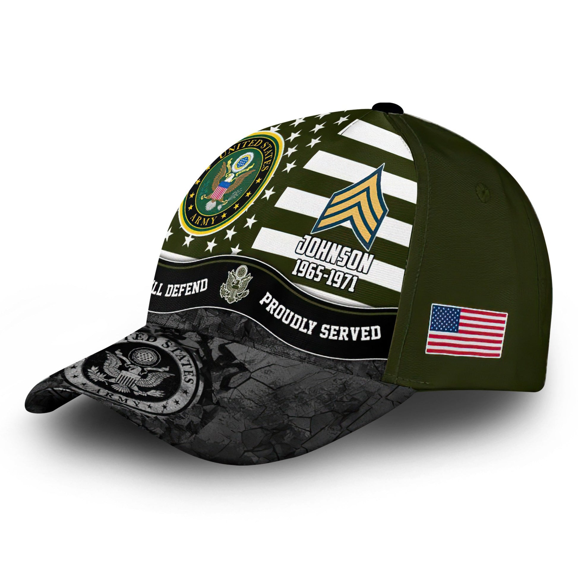 Premium US Army Cap VPVC000166, Custom Name, Rank, Year, Gifts For Army Veteran, Best Gifts On Father's Day, Armed Forces Day, Independence Day, Veterans Day.