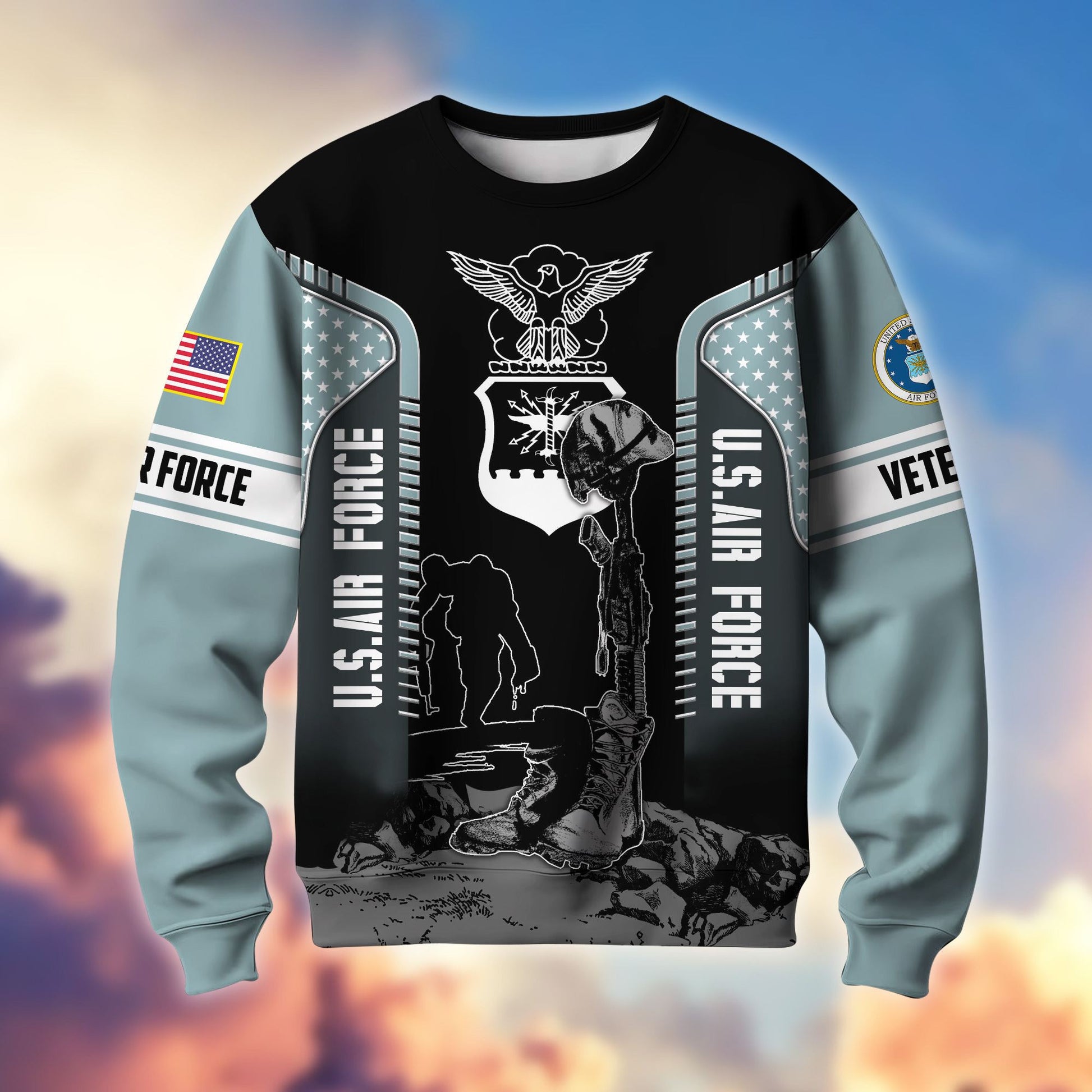 Premium US Veterans Sweatshirt BPHN170213, Gifts For US Veterans, Gifts On Father's Day, Memorial Day, Armed Forces Day, Independence Day, Veterans Day.