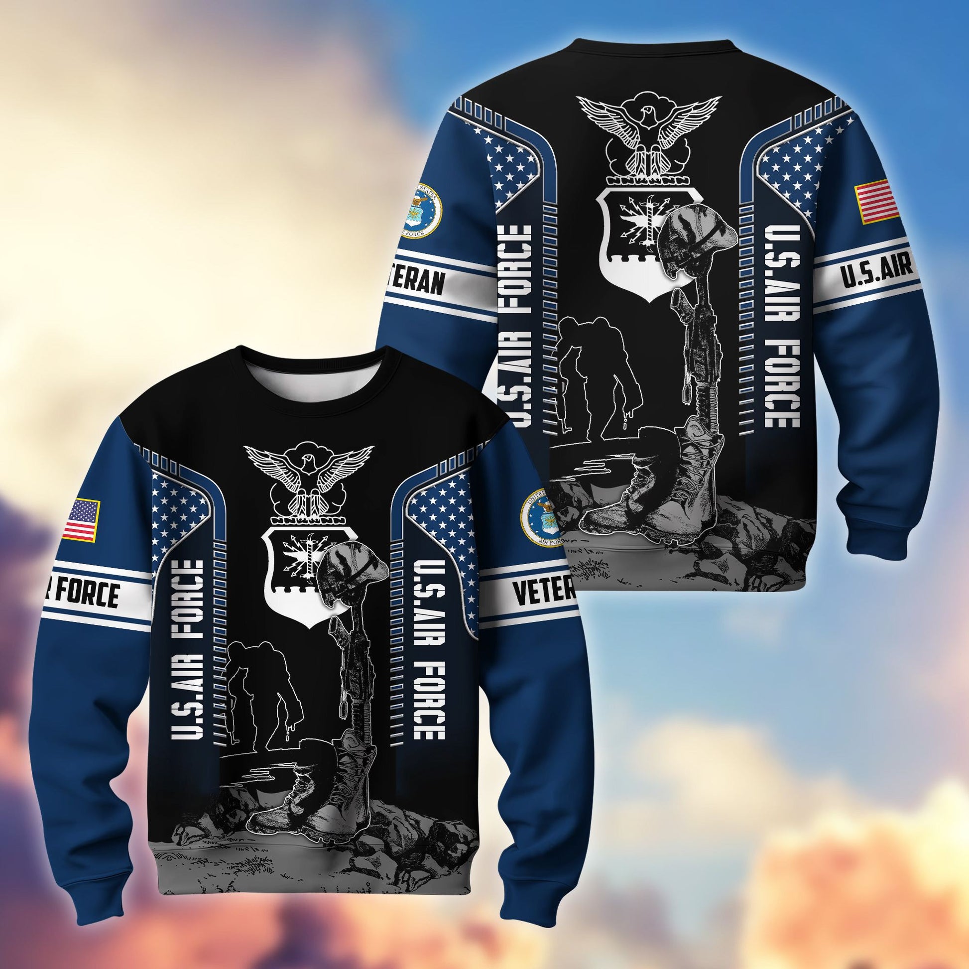 Premium US Veterans Sweatshirt BPHN170213, Gifts For US Veterans, Gifts On Father's Day, Memorial Day, Armed Forces Day, Independence Day, Veterans Day.