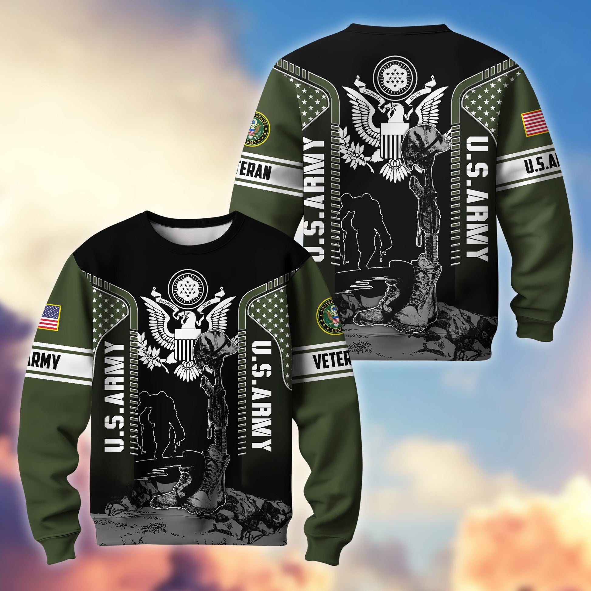 Premium US Veterans Sweatshirt BPHN170213, Gifts For US Veterans, Gifts On Father's Day, Memorial Day, Armed Forces Day, Independence Day, Veterans Day.