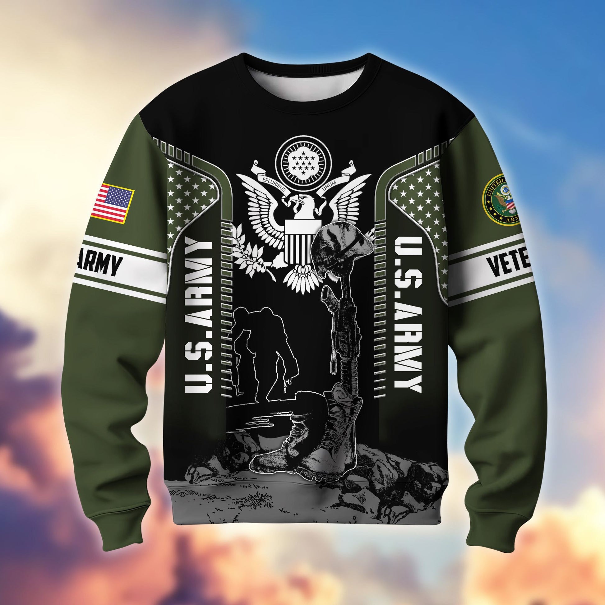 Premium US Veterans Sweatshirt BPHN170213, Gifts For US Veterans, Gifts On Father's Day, Memorial Day, Armed Forces Day, Independence Day, Veterans Day.