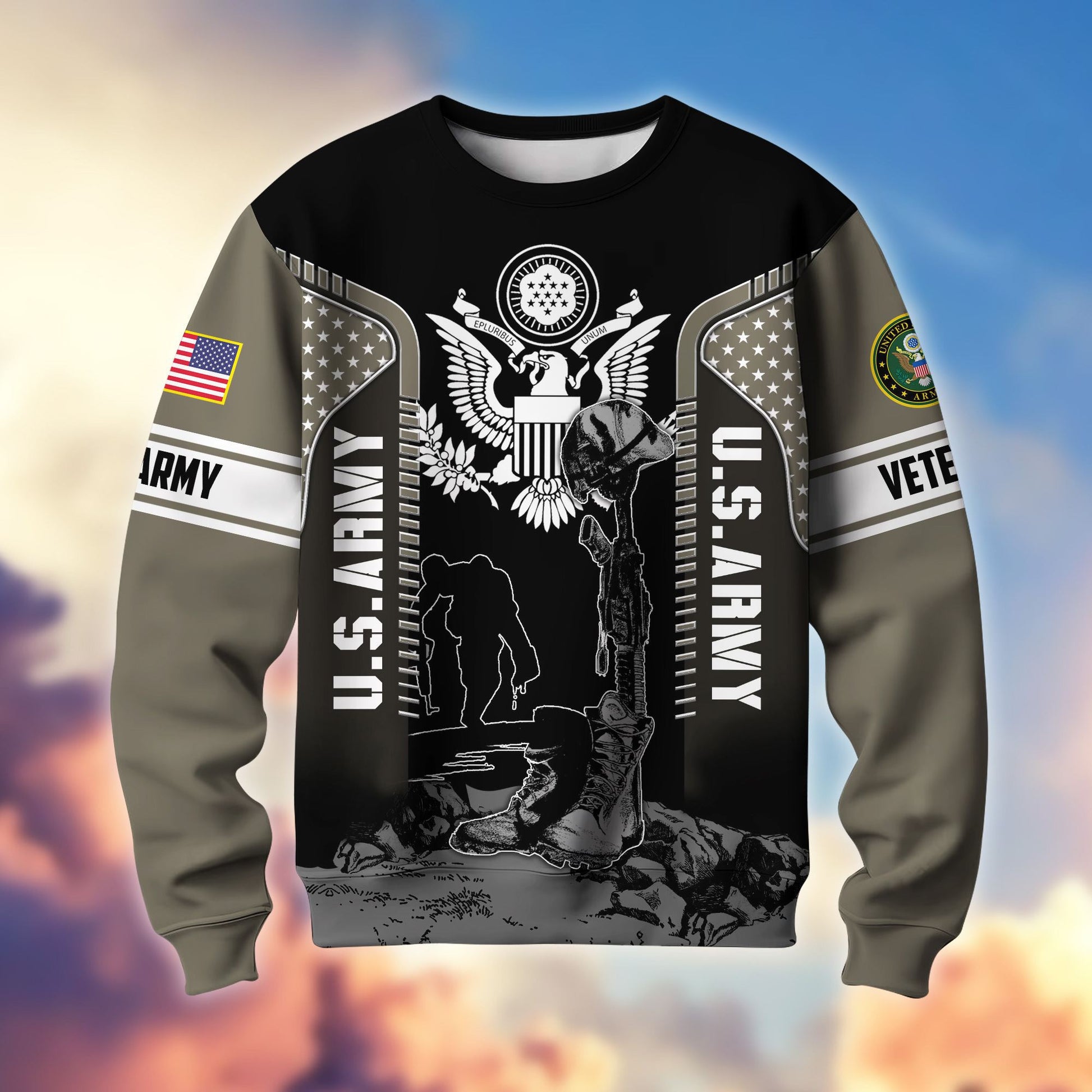 Premium US Veterans Sweatshirt BPHN170213, Gifts For US Veterans, Gifts On Father's Day, Memorial Day, Armed Forces Day, Independence Day, Veterans Day.