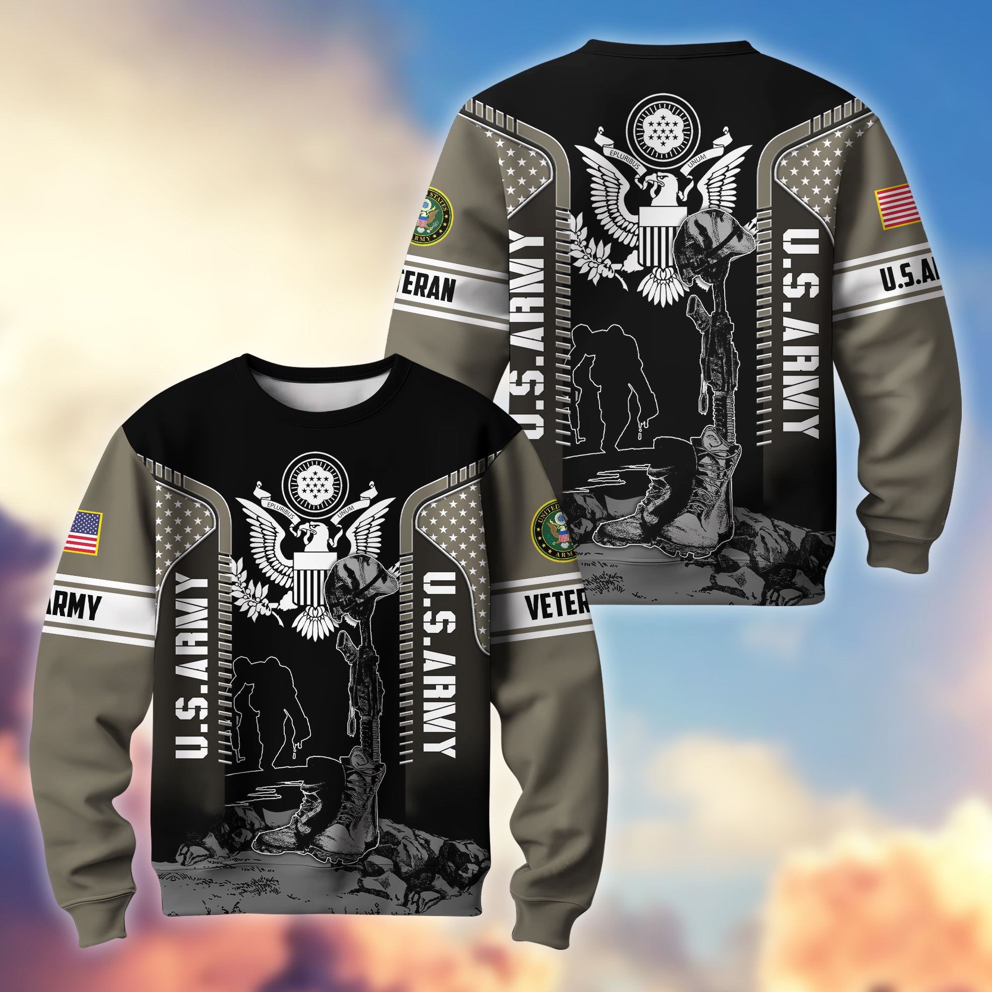 Premium US Veterans Sweatshirt BPHN170213, Gifts For US Veterans, Gifts On Father's Day, Memorial Day, Armed Forces Day, Independence Day, Veterans Day.