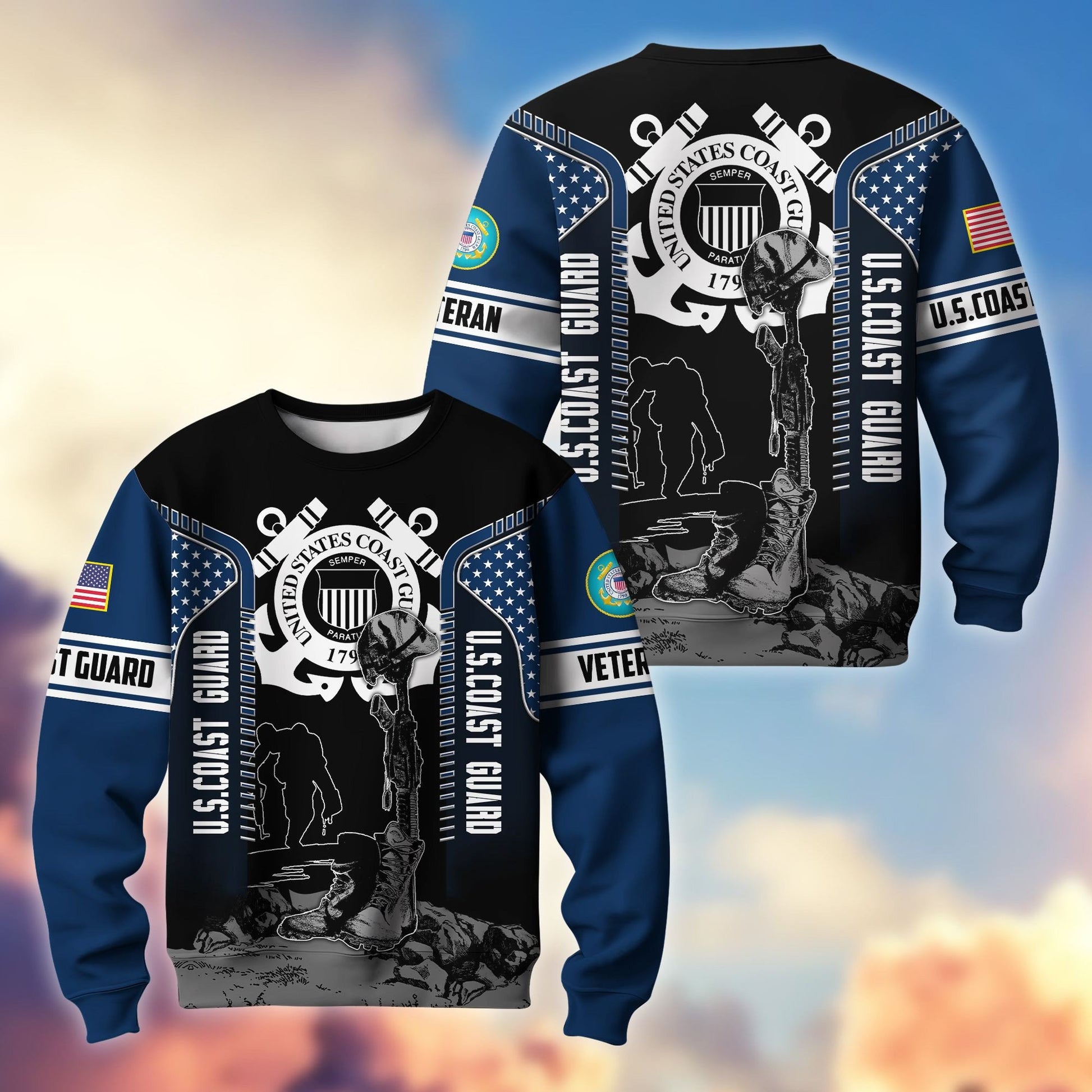 Premium US Veterans Sweatshirt BPHN170213, Gifts For US Veterans, Gifts On Father's Day, Memorial Day, Armed Forces Day, Independence Day, Veterans Day.