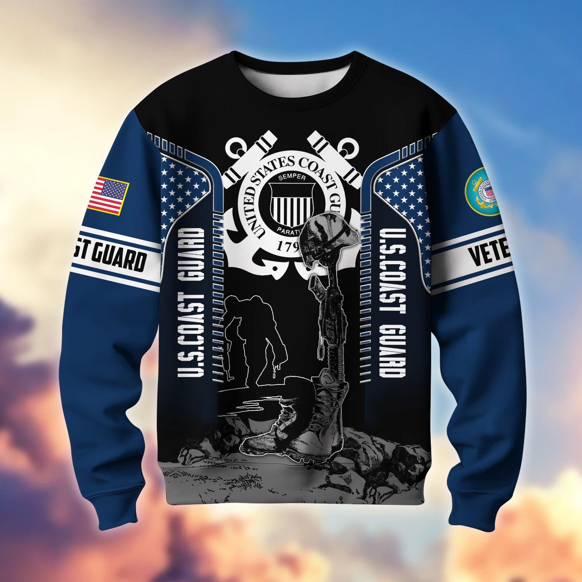 Premium US Veterans Sweatshirt BPHN170213, Gifts For US Veterans, Gifts On Father's Day, Memorial Day, Armed Forces Day, Independence Day, Veterans Day.