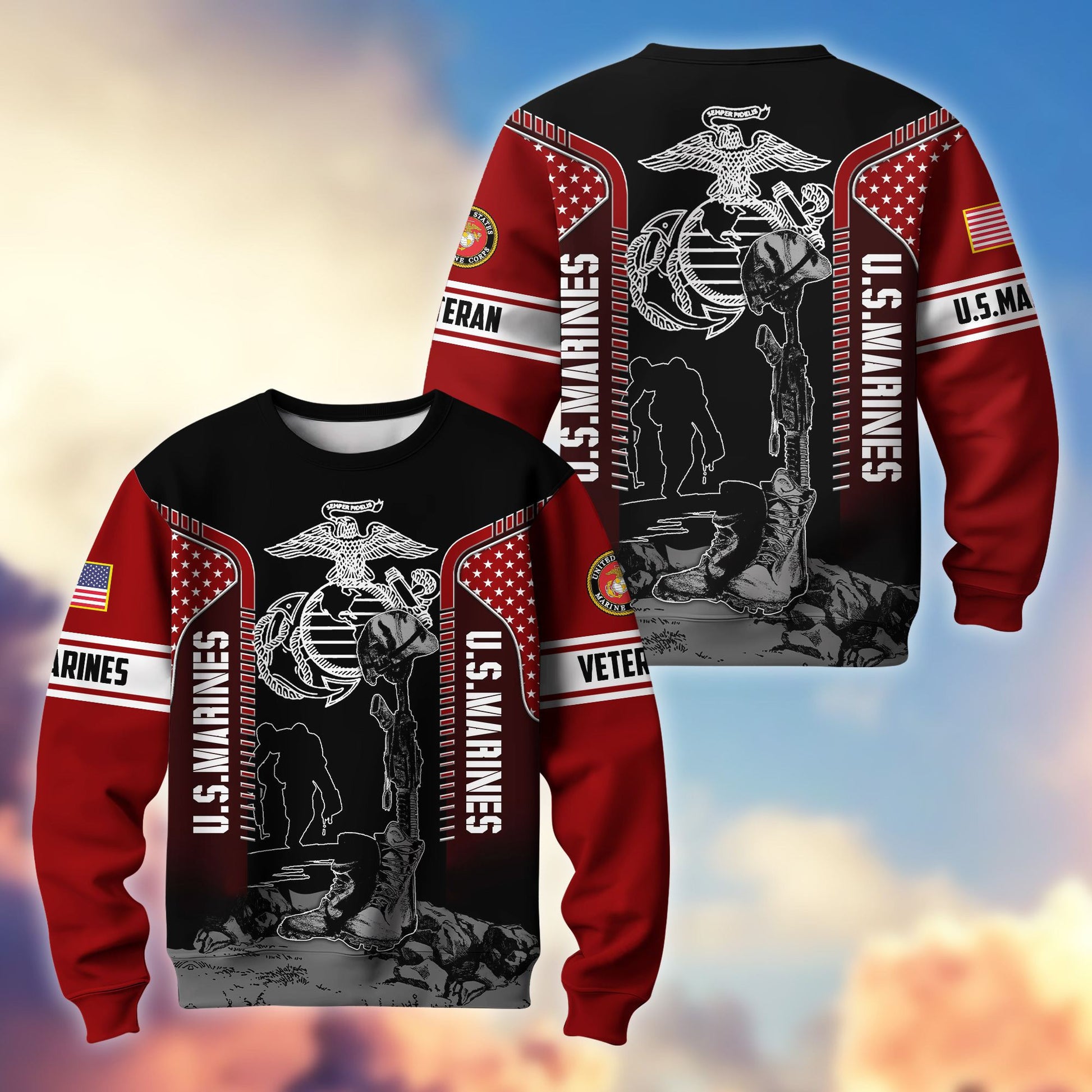 Premium US Veterans Sweatshirt BPHN170213, Gifts For US Veterans, Gifts On Father's Day, Memorial Day, Armed Forces Day, Independence Day, Veterans Day.