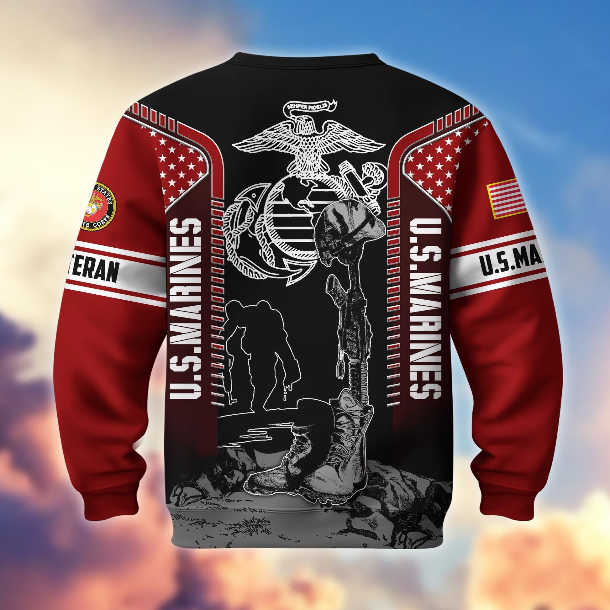 Premium US Veterans Sweatshirt BPHN170213, Gifts For US Veterans, Gifts On Father's Day, Memorial Day, Armed Forces Day, Independence Day, Veterans Day.