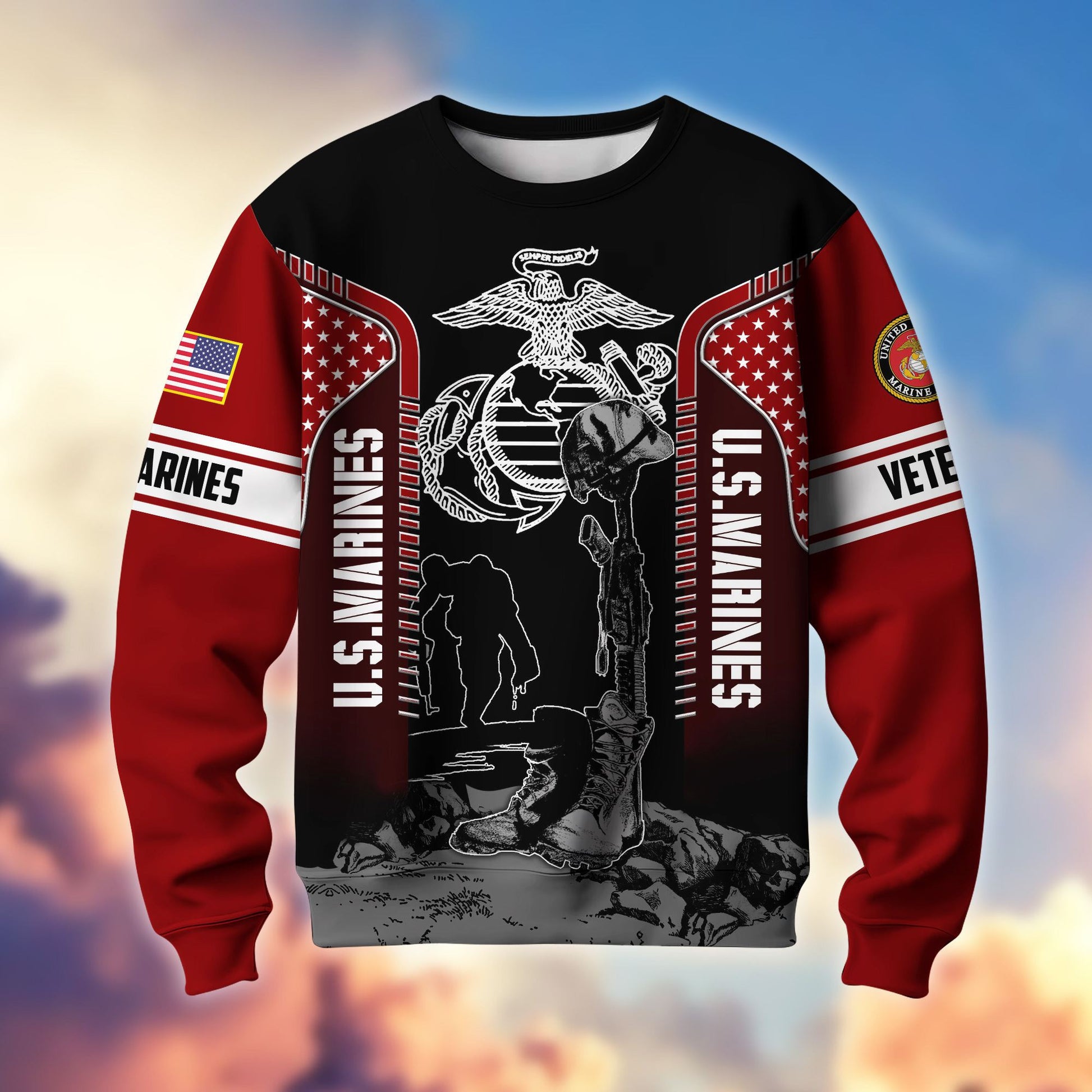 Premium US Veterans Sweatshirt BPHN170213, Gifts For US Veterans, Gifts On Father's Day, Memorial Day, Armed Forces Day, Independence Day, Veterans Day.