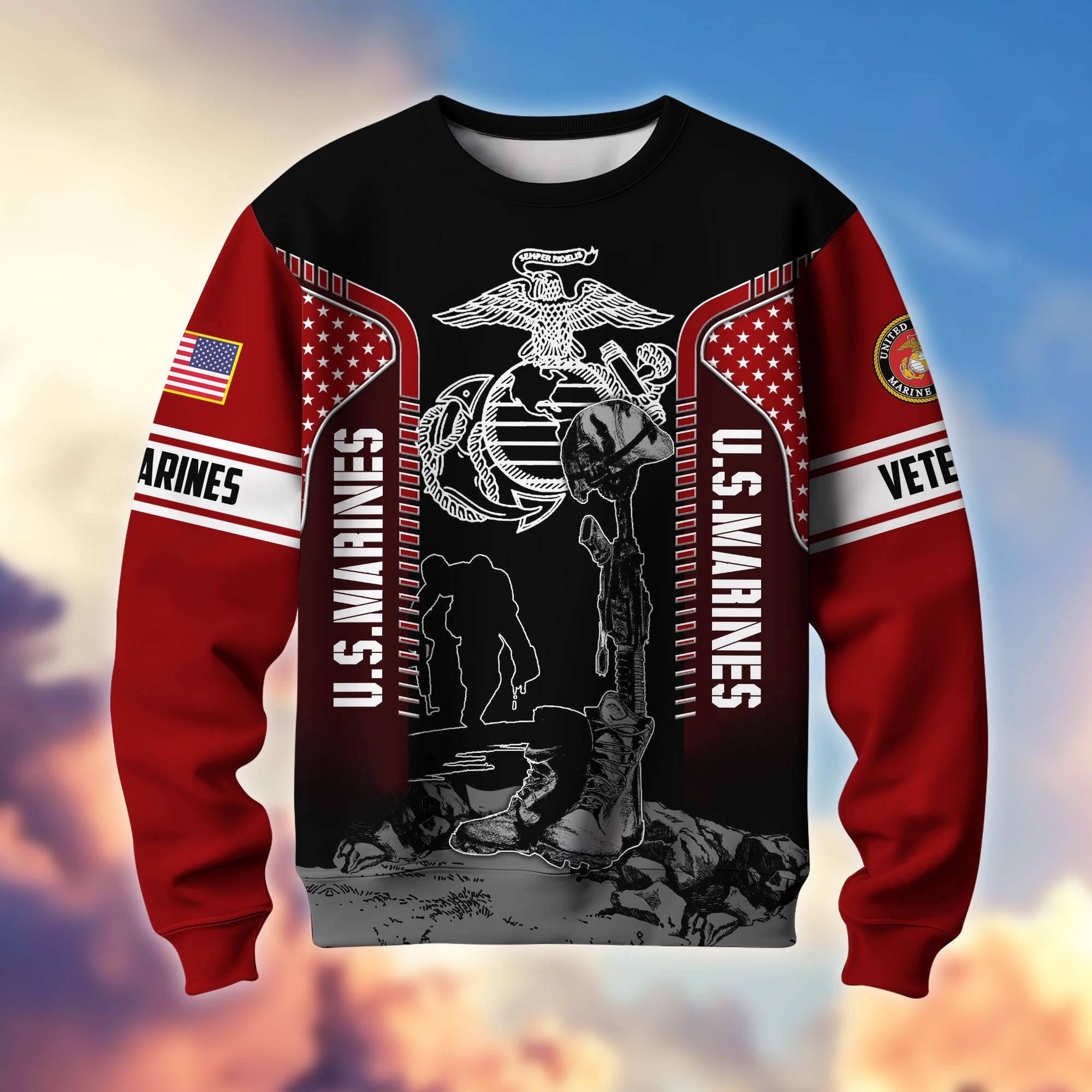 Premium US Veterans Sweatshirt BPHN170213, Gifts For US Veterans, Gifts On Father's Day, Memorial Day, Armed Forces Day, Independence Day, Veterans Day.