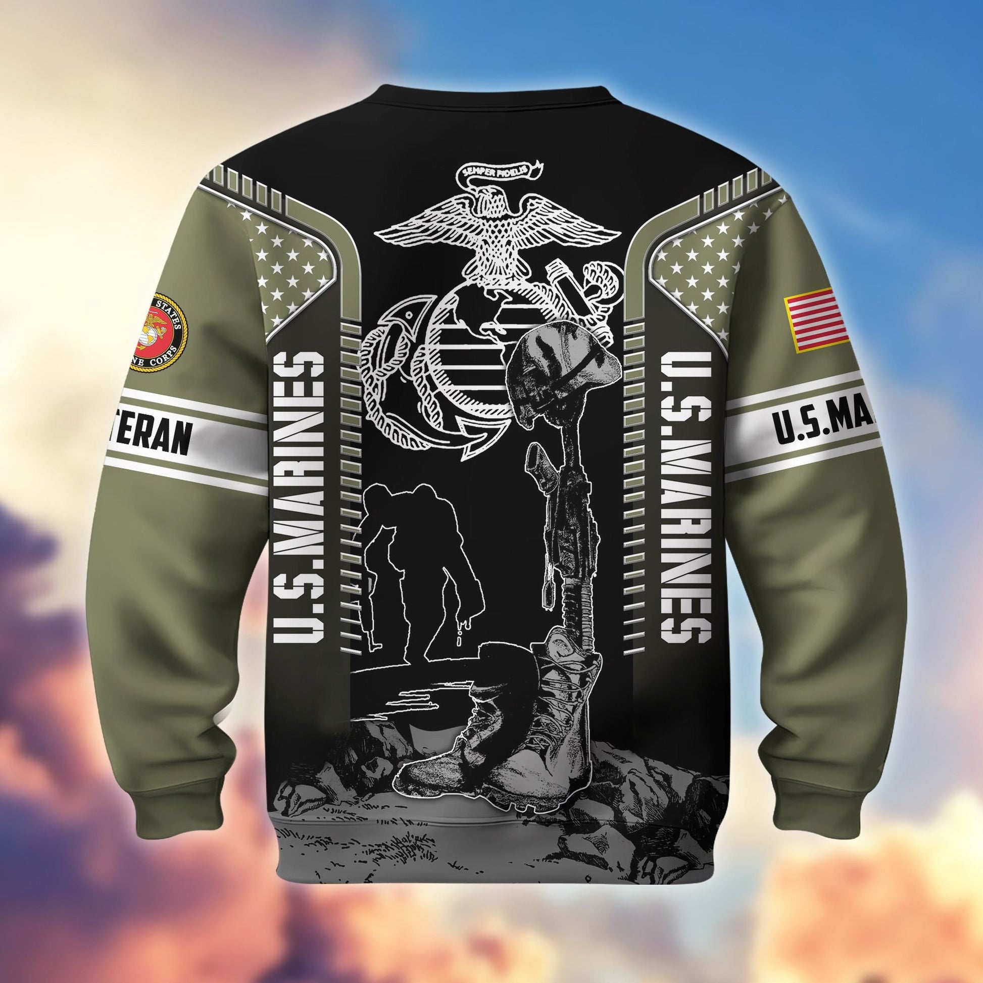 Premium US Veterans Sweatshirt BPHN170213, Gifts For US Veterans, Gifts On Father's Day, Memorial Day, Armed Forces Day, Independence Day, Veterans Day.