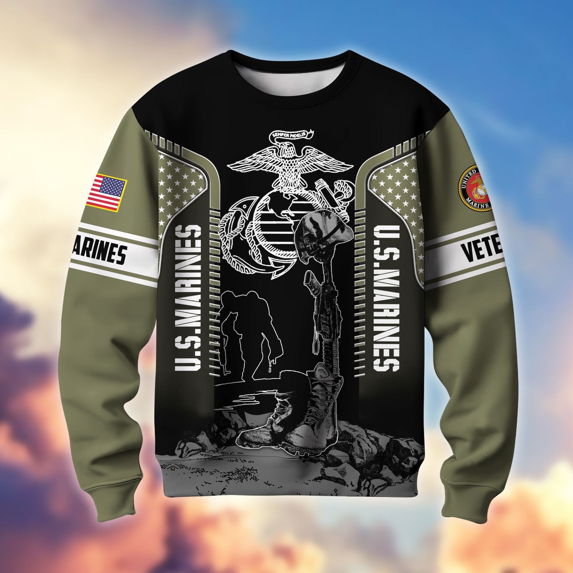 Premium US Veterans Sweatshirt BPHN170213, Gifts For US Veterans, Gifts On Father's Day, Memorial Day, Armed Forces Day, Independence Day, Veterans Day.