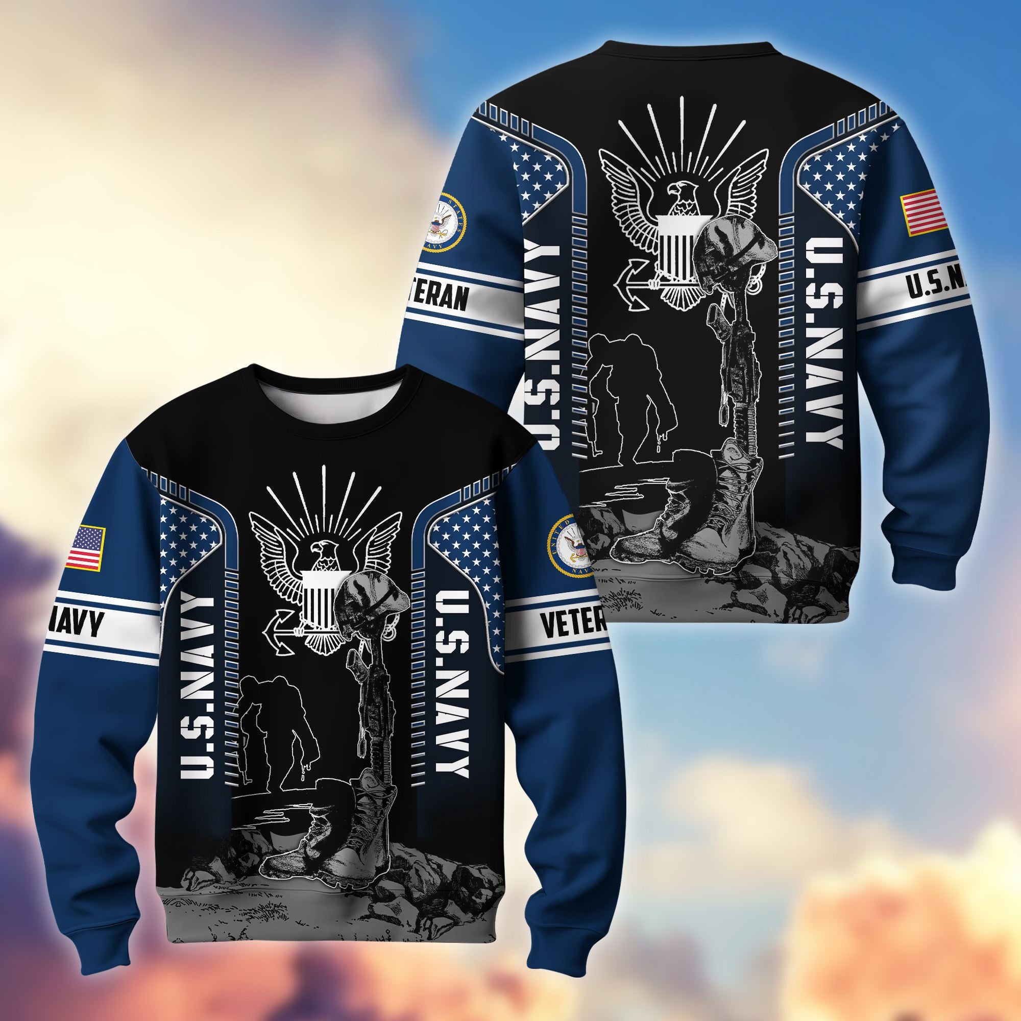 Premium US Veterans Sweatshirt BPHN170213, Gifts For US Veterans, Gifts On Father's Day, Memorial Day, Armed Forces Day, Independence Day, Veterans Day.