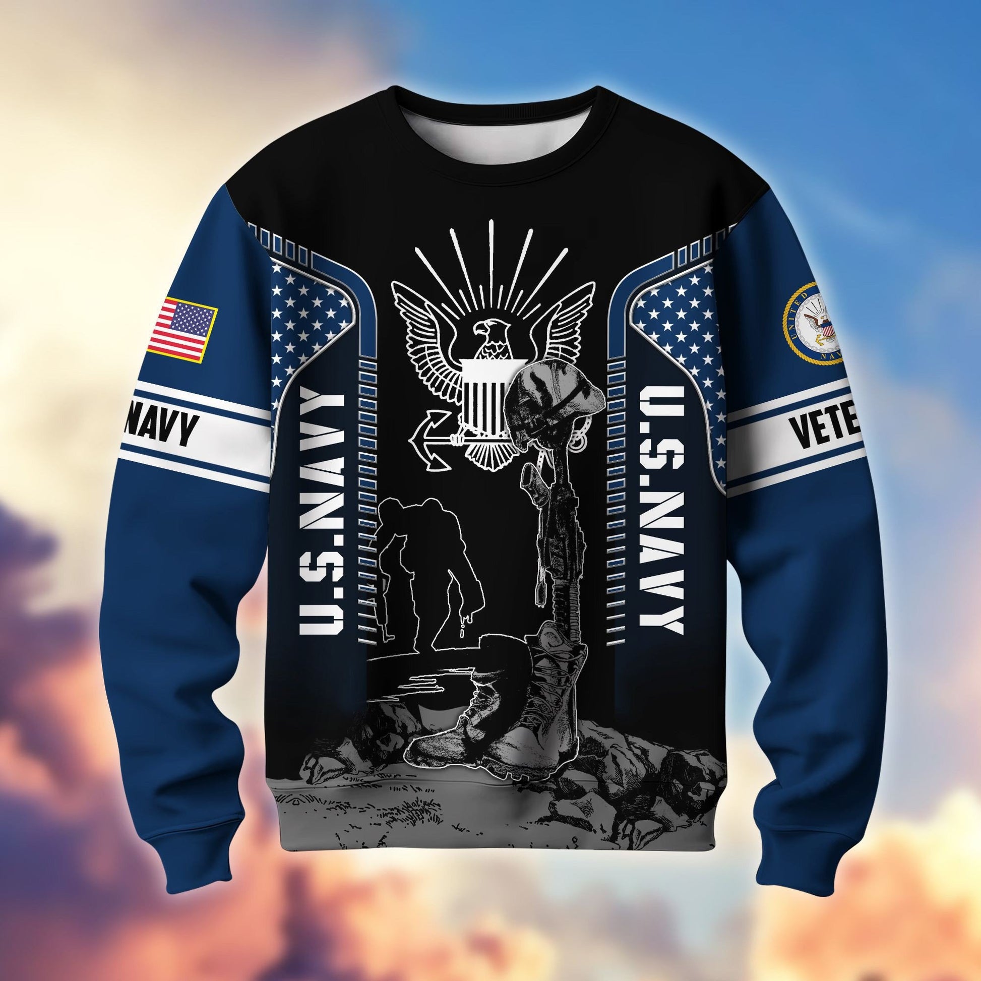 Premium US Veterans Sweatshirt BPHN170213, Gifts For US Veterans, Gifts On Father's Day, Memorial Day, Armed Forces Day, Independence Day, Veterans Day.