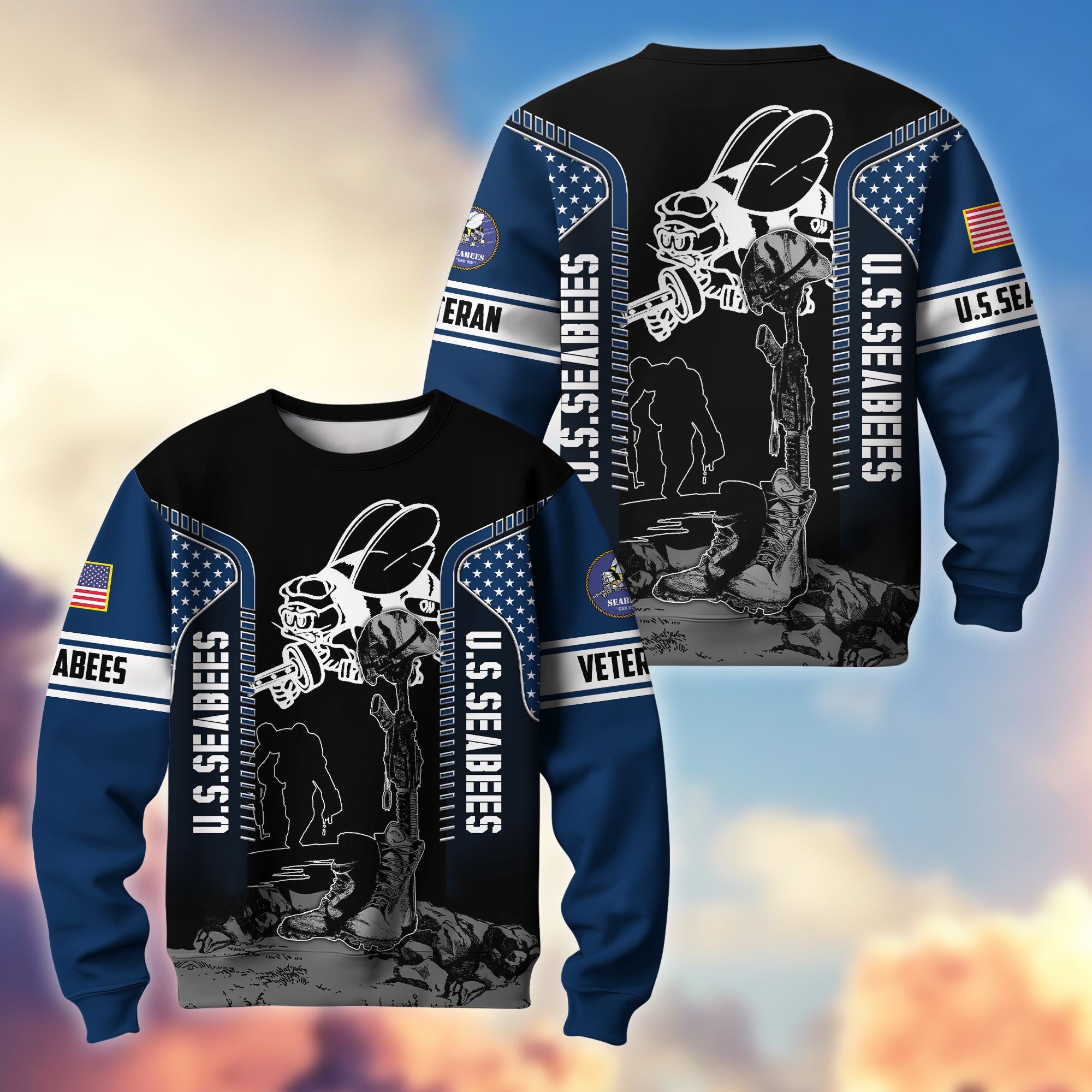 Premium US Veterans Sweatshirt BPHN170213, Gifts For US Veterans, Gifts On Father's Day, Memorial Day, Armed Forces Day, Independence Day, Veterans Day.