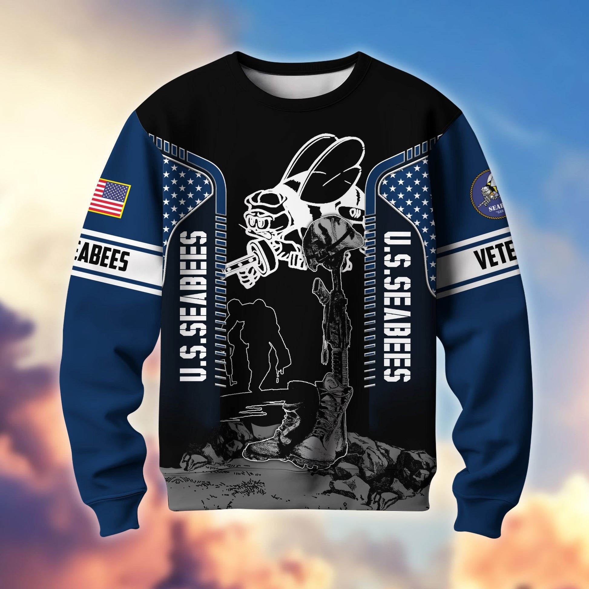 Premium US Veterans Sweatshirt BPHN170213, Gifts For US Veterans, Gifts On Father's Day, Memorial Day, Armed Forces Day, Independence Day, Veterans Day.