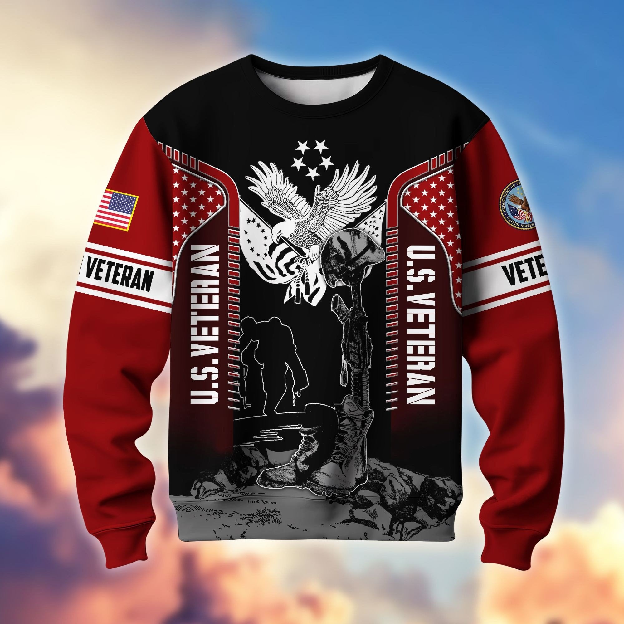 Premium US Veterans Sweatshirt BPHN170213, Gifts For US Veterans, Gifts On Father's Day, Memorial Day, Armed Forces Day, Independence Day, Veterans Day.