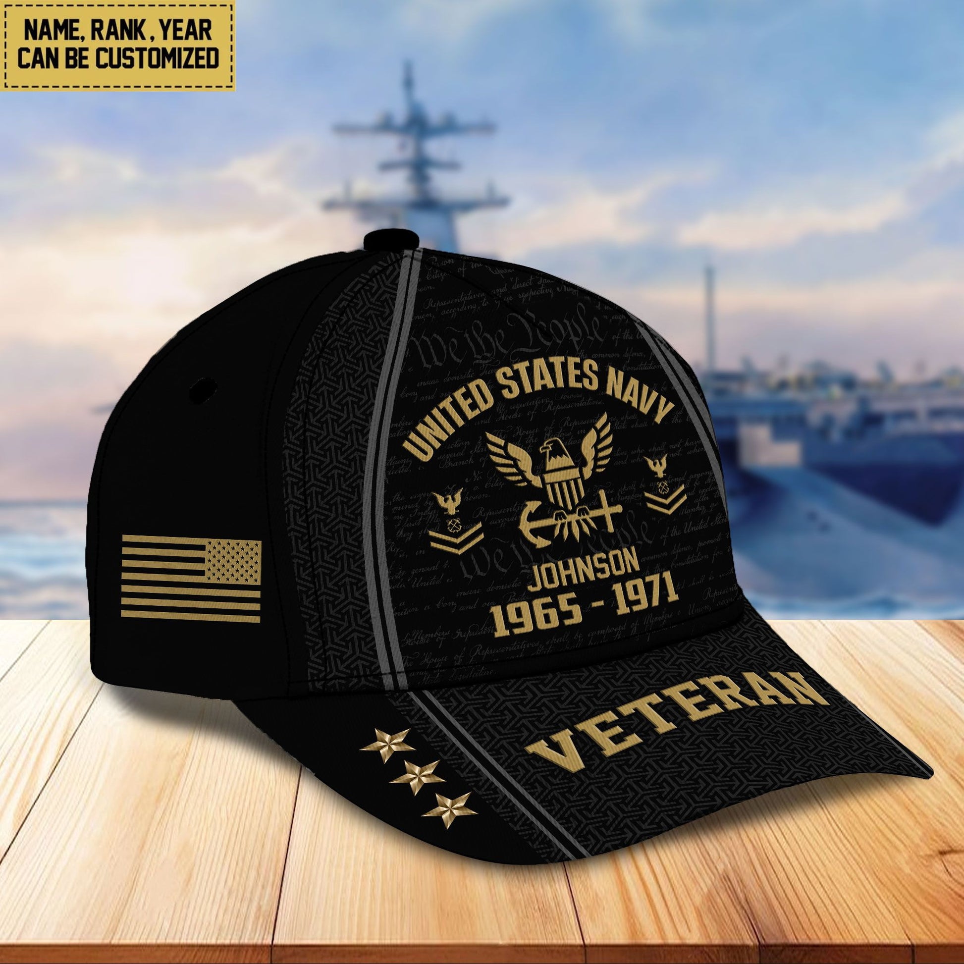 US Navy Custom Cap VPVC005702, Gifts For Navy Veteran, Best Gifts On Father's Day, Armed Forces Day, Independence Day, Veterans Day.