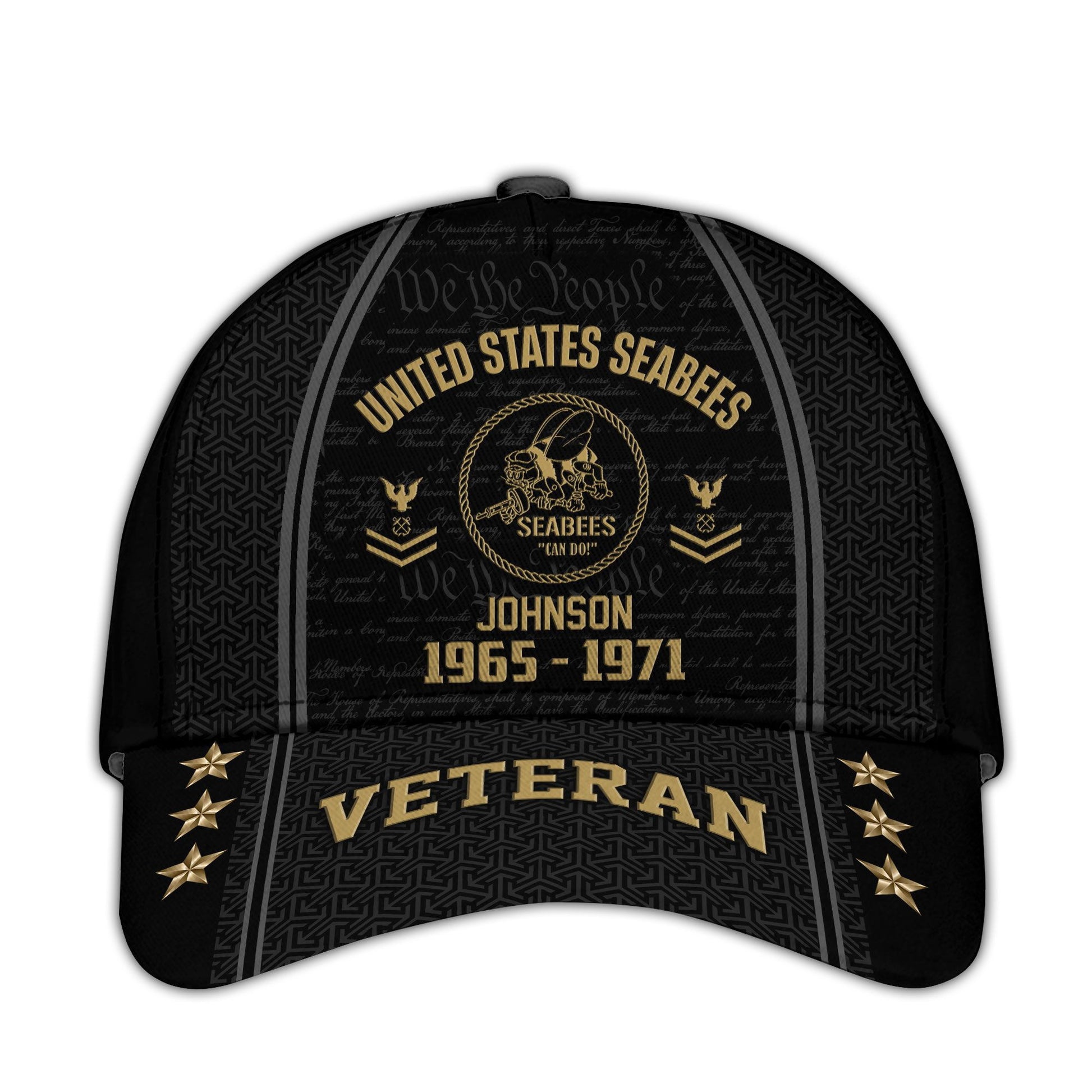 US Seabees Veteran Custom Cap VPVC005709, Gifts For US Seabees Veteran, Best Gifts On Father's Day, Armed Forces Day, Independence Day, Veterans Day.