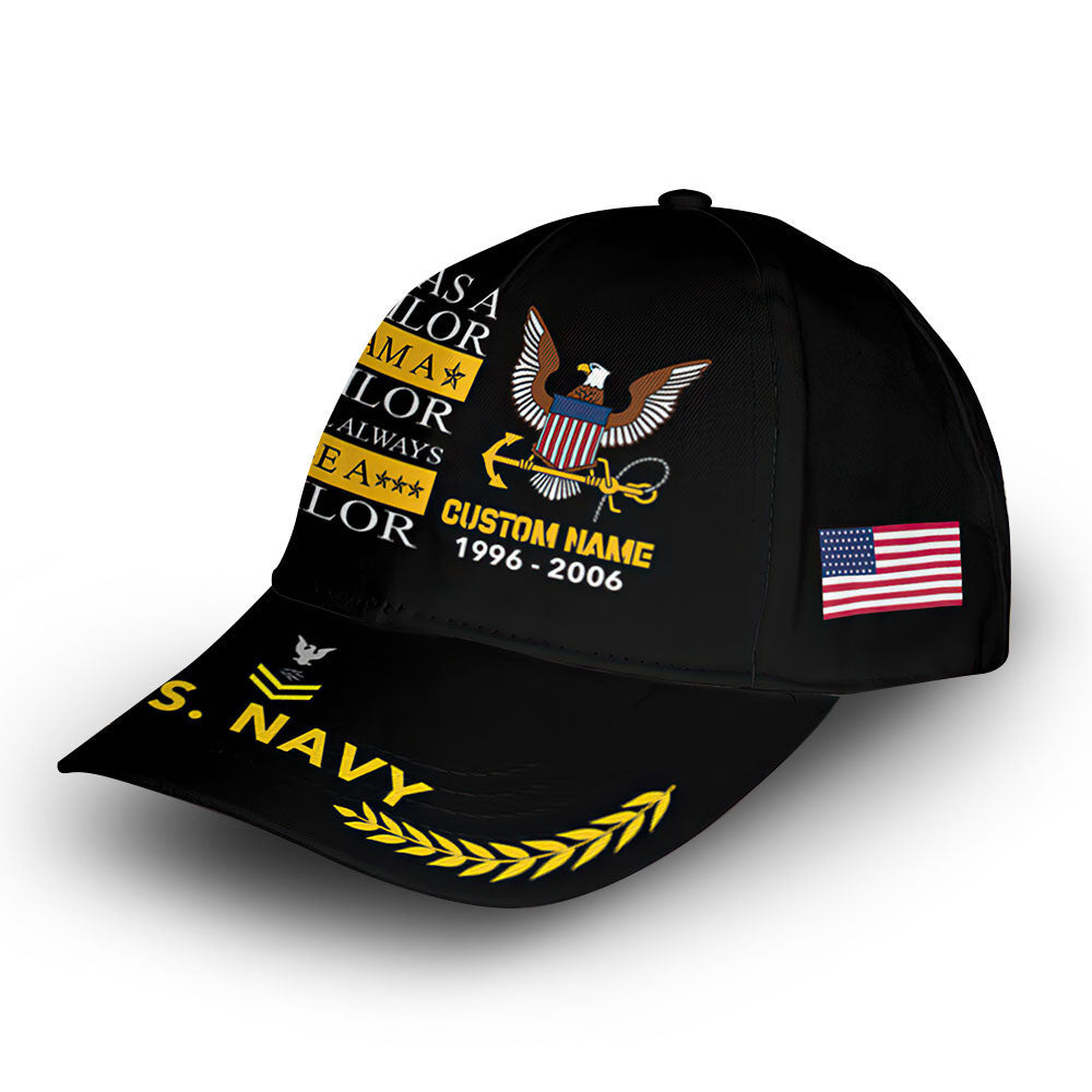 Premium US Navy Veteran Custom Cap VPVC005902, Gifts For Navy Veteran, Best Gifts On Independence Day, Veterans Day.