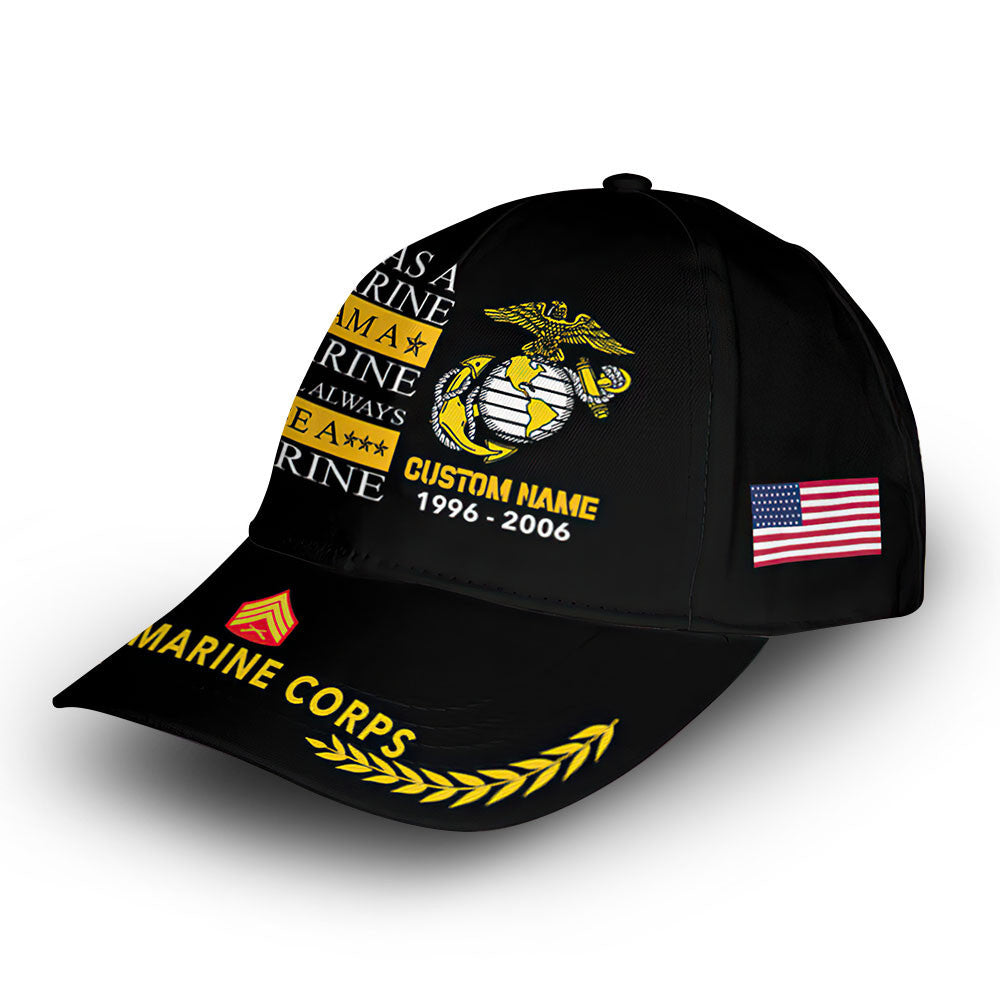 Premium USMC Veteran Custom Cap VPVC005903, Gifts For Marine Veteran, Best Gifts On Independence Day, Veterans Day.