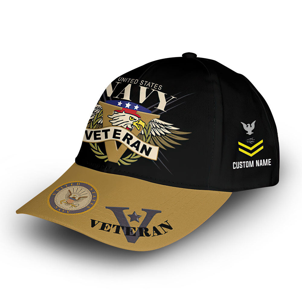 Premium Custom US Navy Cap VPVC006002, Gifts For Navy Veteran, Best Gifts On Father's Day, Armed Forces Day, Independence Day, Veterans Day.