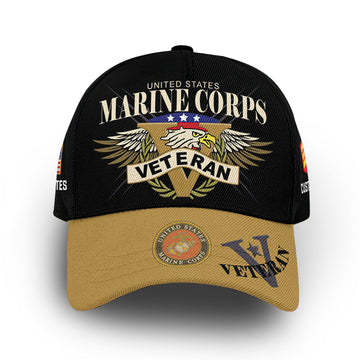 Premium Custom USMC Cap VPVC006003, Gifts For Marine Veteran, Best Gifts On Father's Day, Armed Forces Day, Independence Day, Veterans Day.