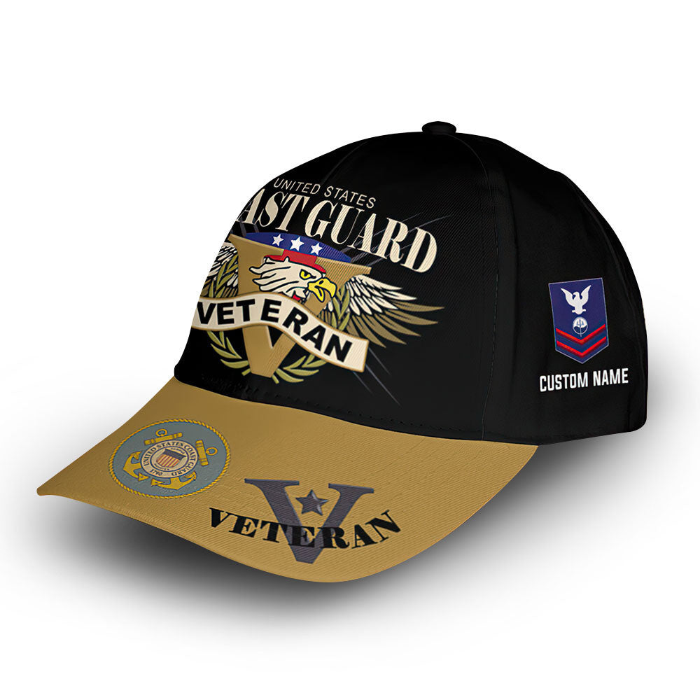 Premium Custom USCG Cap VPVC006005, Gifts For Coast Guard Veteran, Best Gifts On Father's Day, Armed Forces Day, Independence Day, Veterans Day.