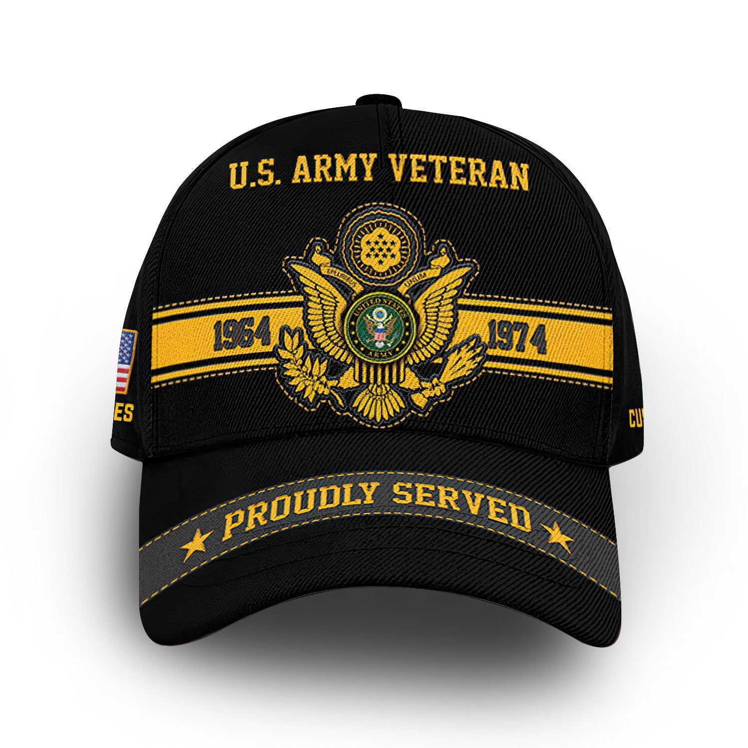 Premium US Army Veteran Custom Cap VPVC006101, Gifts For Army Veteran, Best Gifts On Father's Day, Armed Force Day, Independence Day, Veterans Day.