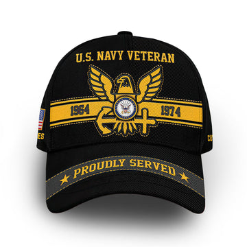 Premium US Navy Veteran Custom Cap VPVC006102, Gifts For Navy Veteran, Best Gifts On Father's Day, Armed Force Day, Independence Day, Veterans Day.