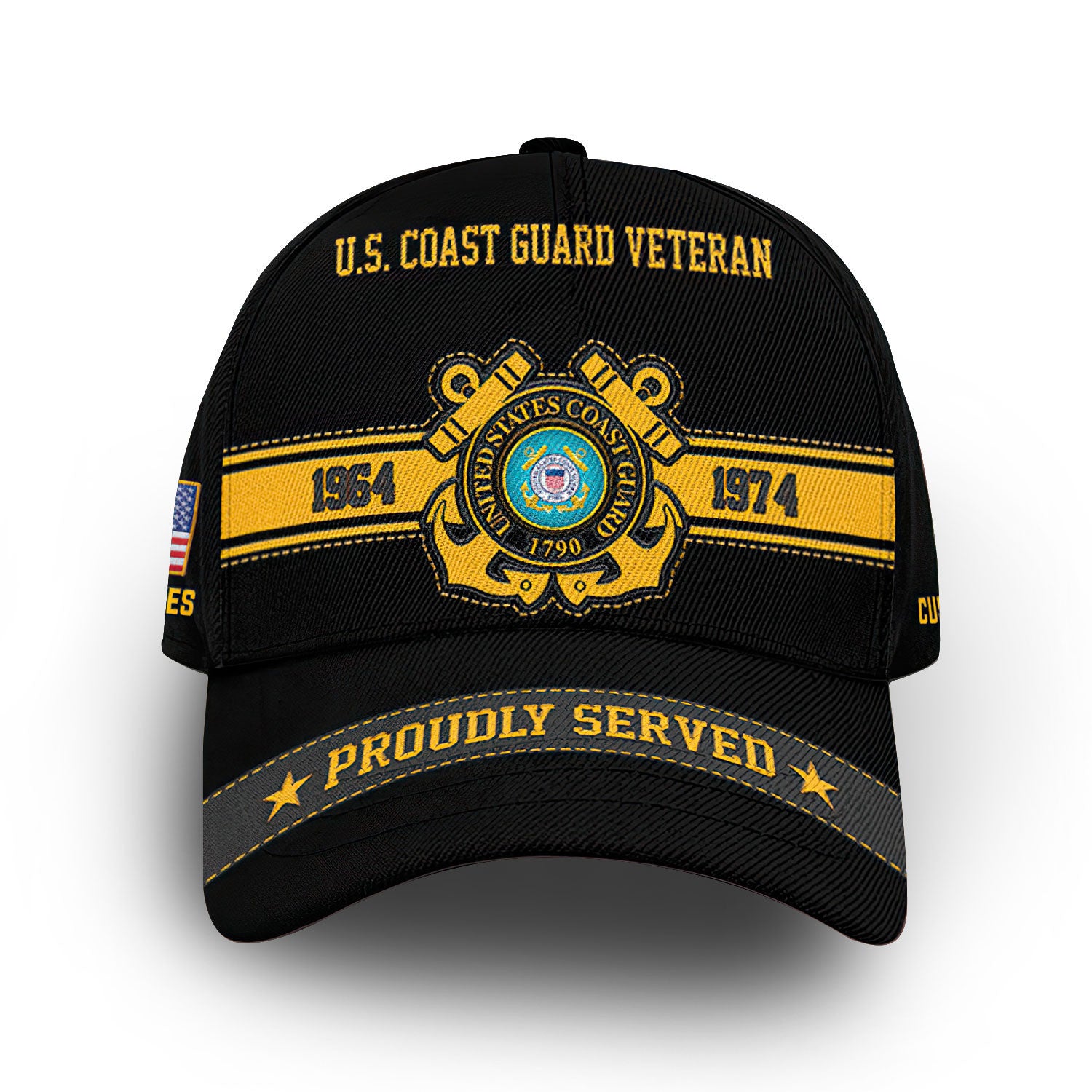 Premium USCG Veteran Custom Cap VPVC006105, Gifts For Coast Guard Veteran, Best Gifts On Father's Day, Armed Force Day, Independence Day, Veterans Day.