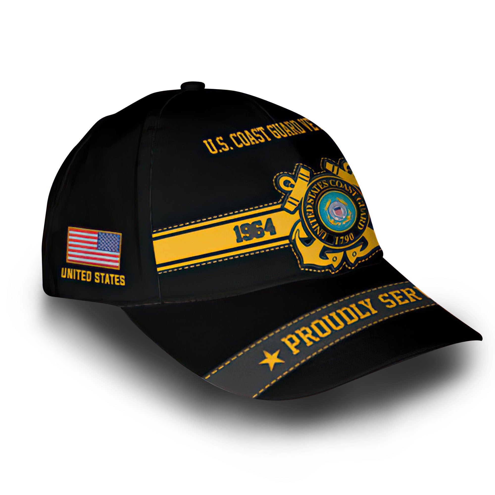 Premium USCG Veteran Custom Cap VPVC006105, Gifts For Coast Guard Veteran, Best Gifts On Father's Day, Armed Force Day, Independence Day, Veterans Day.