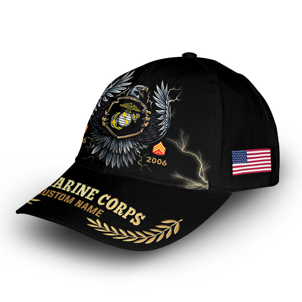 Premium Custom USMC Cap VPVC006203, Gifts For Marine Veteran, Gifts For Dad, For Husband, Best Gifts On Father's Day, Armed Forces Day, Independence Day, Veterans Day.