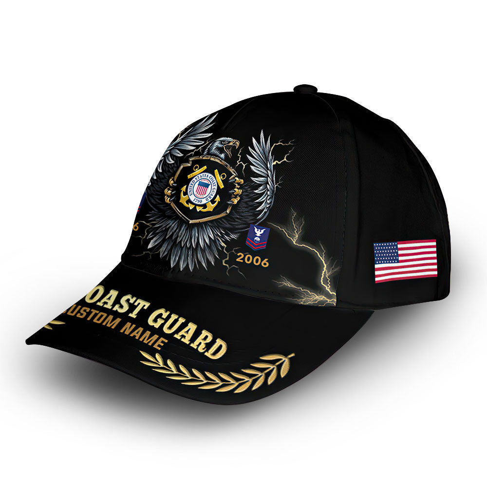 Premium Custom USCG Cap VPVC006205, Gifts For Coast Guard Veteran, Gifts For Dad, For Husband, Best Gifts On Father's Day, Armed Forces Day, Independence Day, Veterans Day.