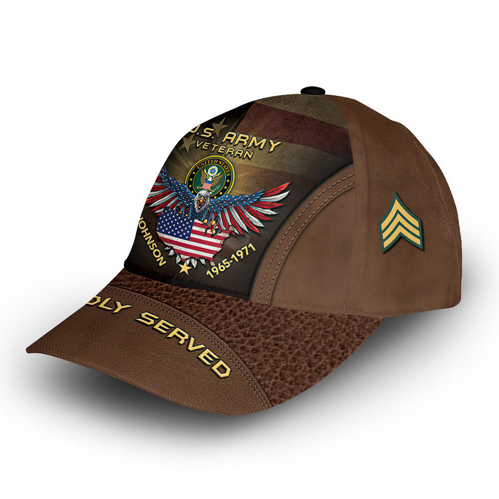 US Army Custom Cap VPVC006401, Gifts For Army Veteran, Best Gifts On Father's Day, Armed Forces Day, Independence Day, Veterans Day.