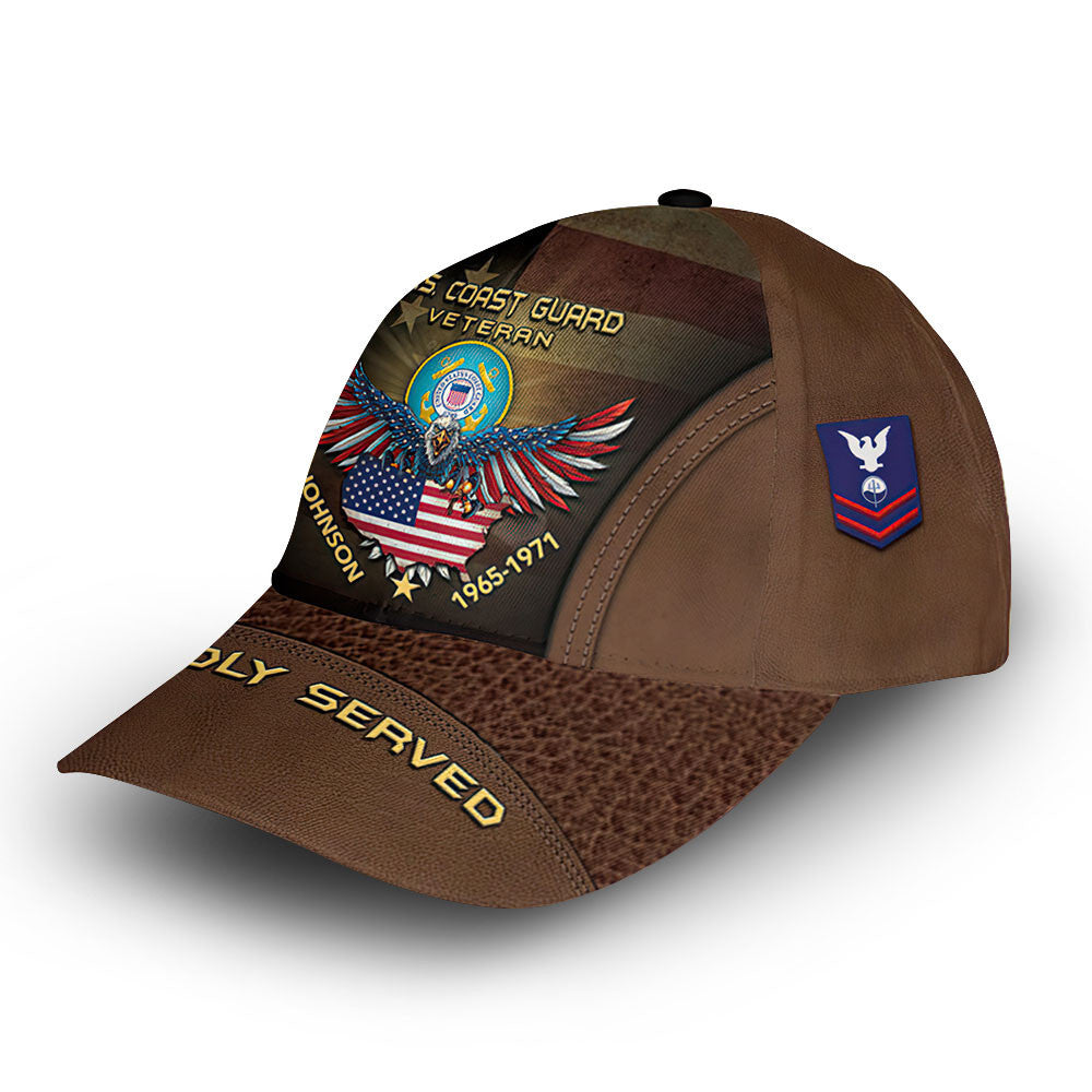 USCG Custom Cap VPVC006405, Gifts For Coast Guard Veteran, Best Gifts On Father's Day, Armed Forces Day, Independence Day, Veterans Day.