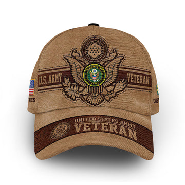 Unique Custom Name, Rank, Year, US Army Cap VPVC006701, Gifts For Army Veteran, Gifts For Dad, For Husband, Best Gifts On Father's Day, Independence Day, Veterans Day.
