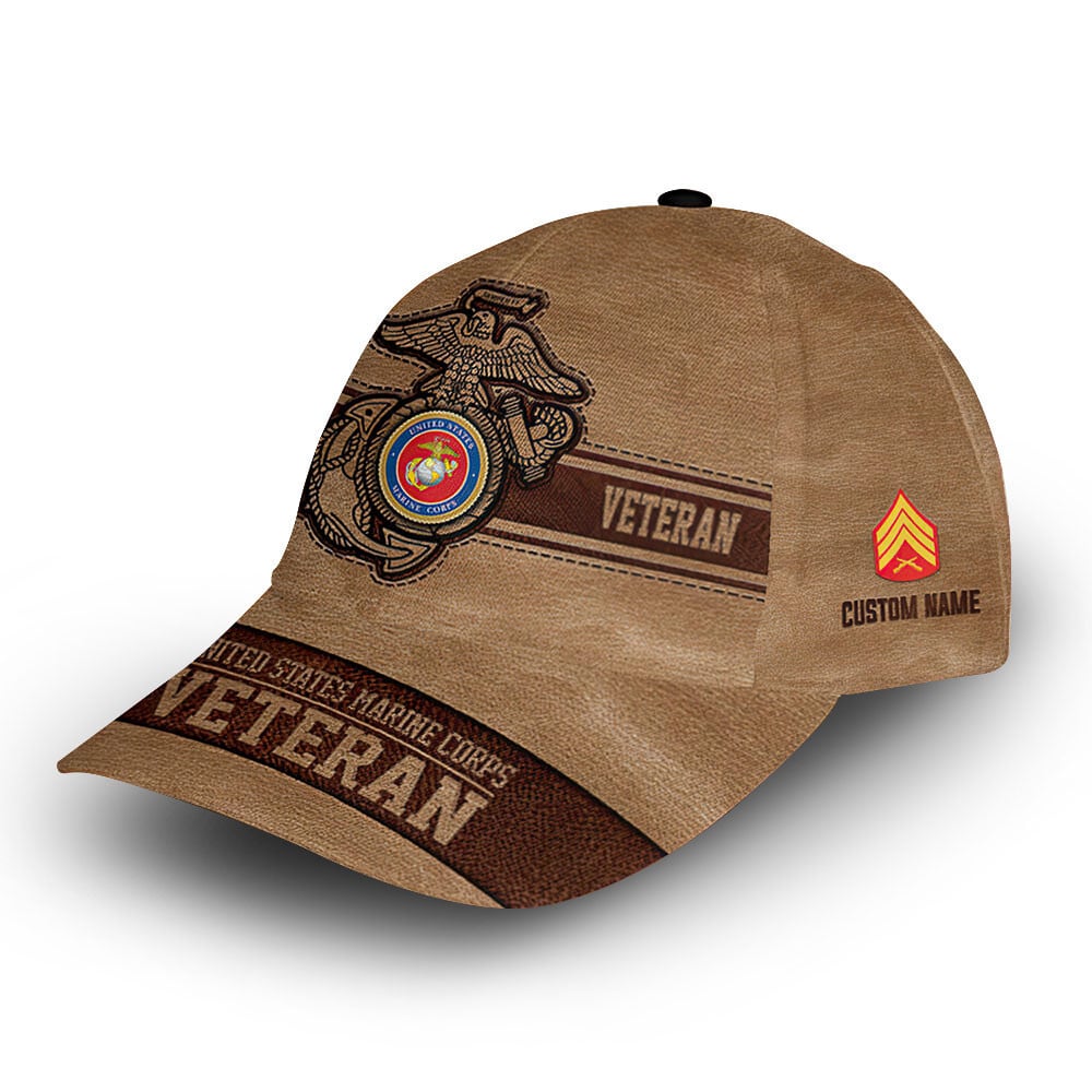 Unique Custom Name, Rank, Year, USMC Cap VPVC006703, Gifts For Marine Veteran, Gifts For Dad, For Husband, Best Gifts On Father's Day, Independence Day, Veterans Day.