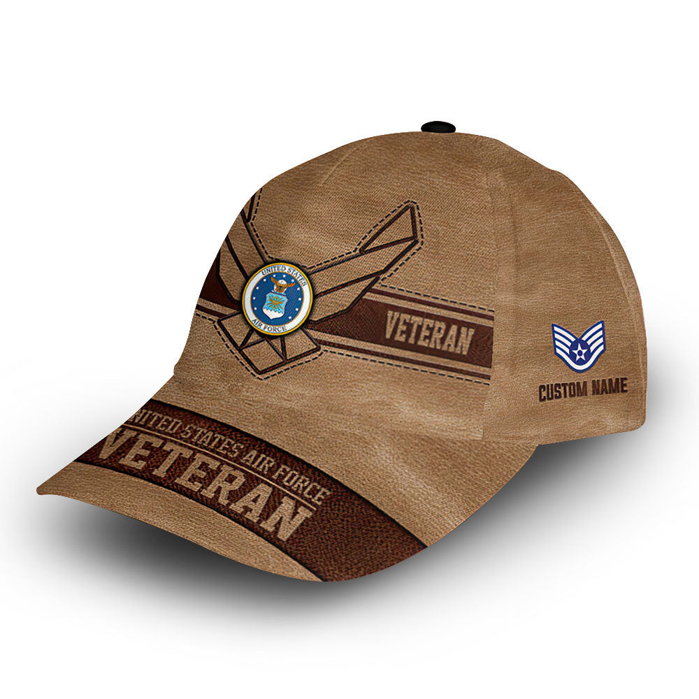 Unique Custom Name, Rank, Year, USAF Cap VPVC006704, Gifts For Air Force Veteran, Gifts For Dad, For Husband, Best Gifts On Father's Day, Independence Day, Veterans Day.