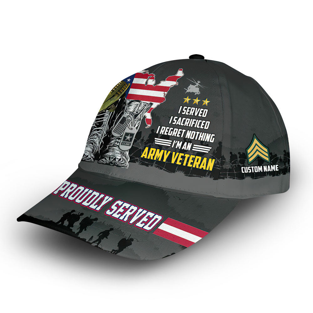 Premium Custom US Army Cap VPVC006901, Gifts For Army Veteran, Gifts For Dad, For Husband, Best Gifts On Father's Day, Armed Forces Day, Independence Day, Veterans Day.