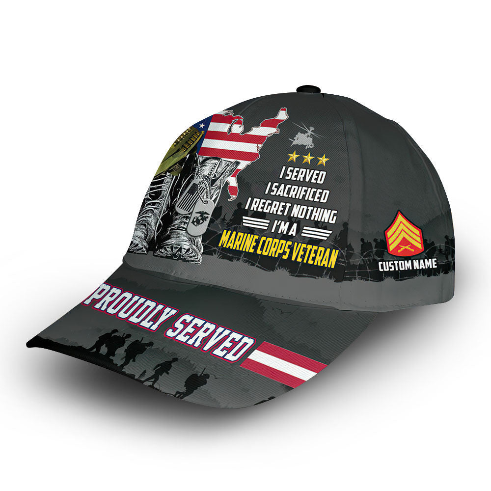Premium Custom USMC Cap VPVC006903, Gifts For Marine Veteran, Gifts For Dad, For Husband, Best Gifts On Father's Day, Armed Forces Day, Independence Day, Veterans Day.