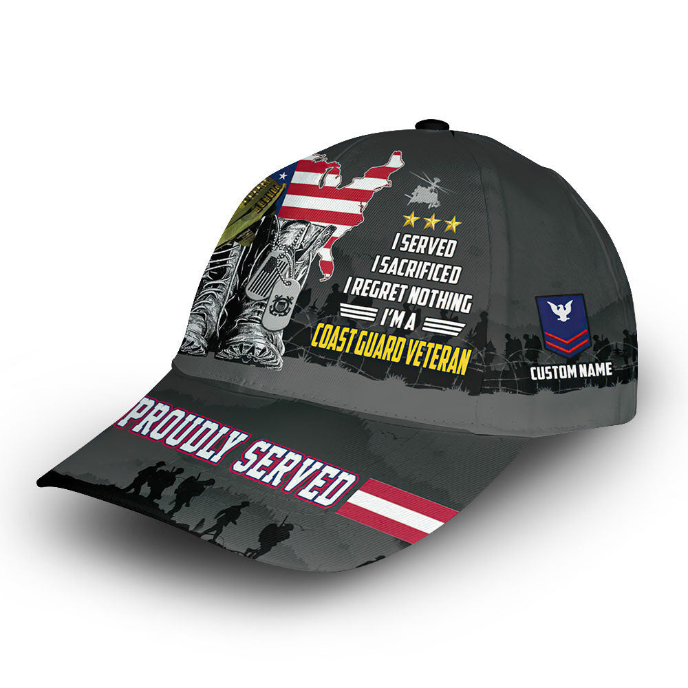Premium Custom USCG Cap VPVC006905, Gifts For Coast Guard Veteran, Gifts For Dad, For Husband, Best Gifts On Father's Day, Armed Forces Day, Independence Day, Veterans Day.