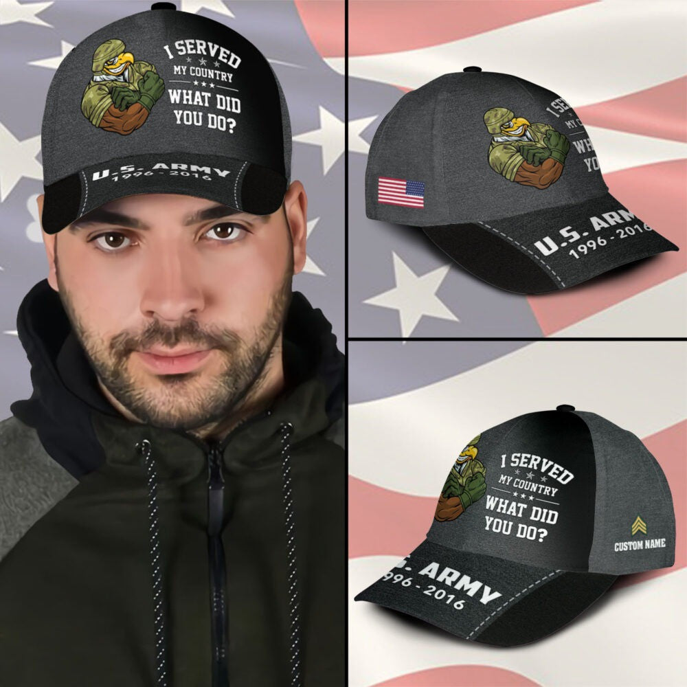 US Army Custom Cap VPVC007001, Gifts For Army Veteran, Best Gifts On Father's Day, Armed Forces Day, Independence Day, Veterans Day.